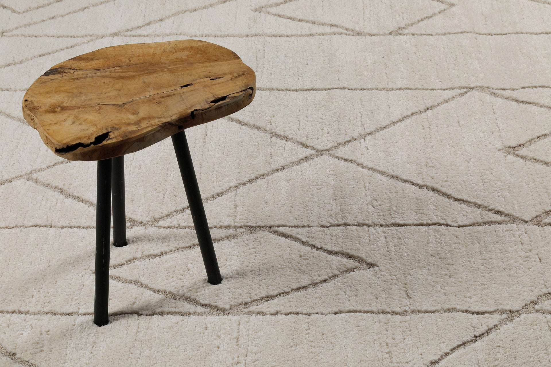 weconhome-kurzflor-teppich-pelle-creme-beige-rauten image 8