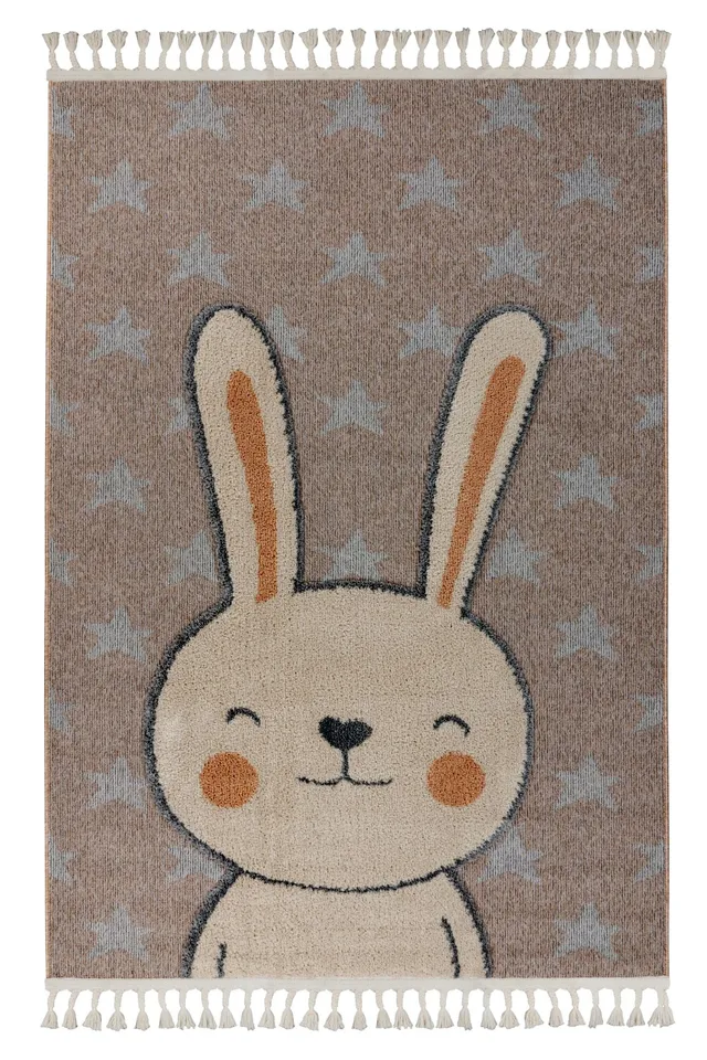 kayoom-modena-415-kinderzimmerteppich-beige-kurzflor-9-mm-polypropylen-2200-g-m image 1