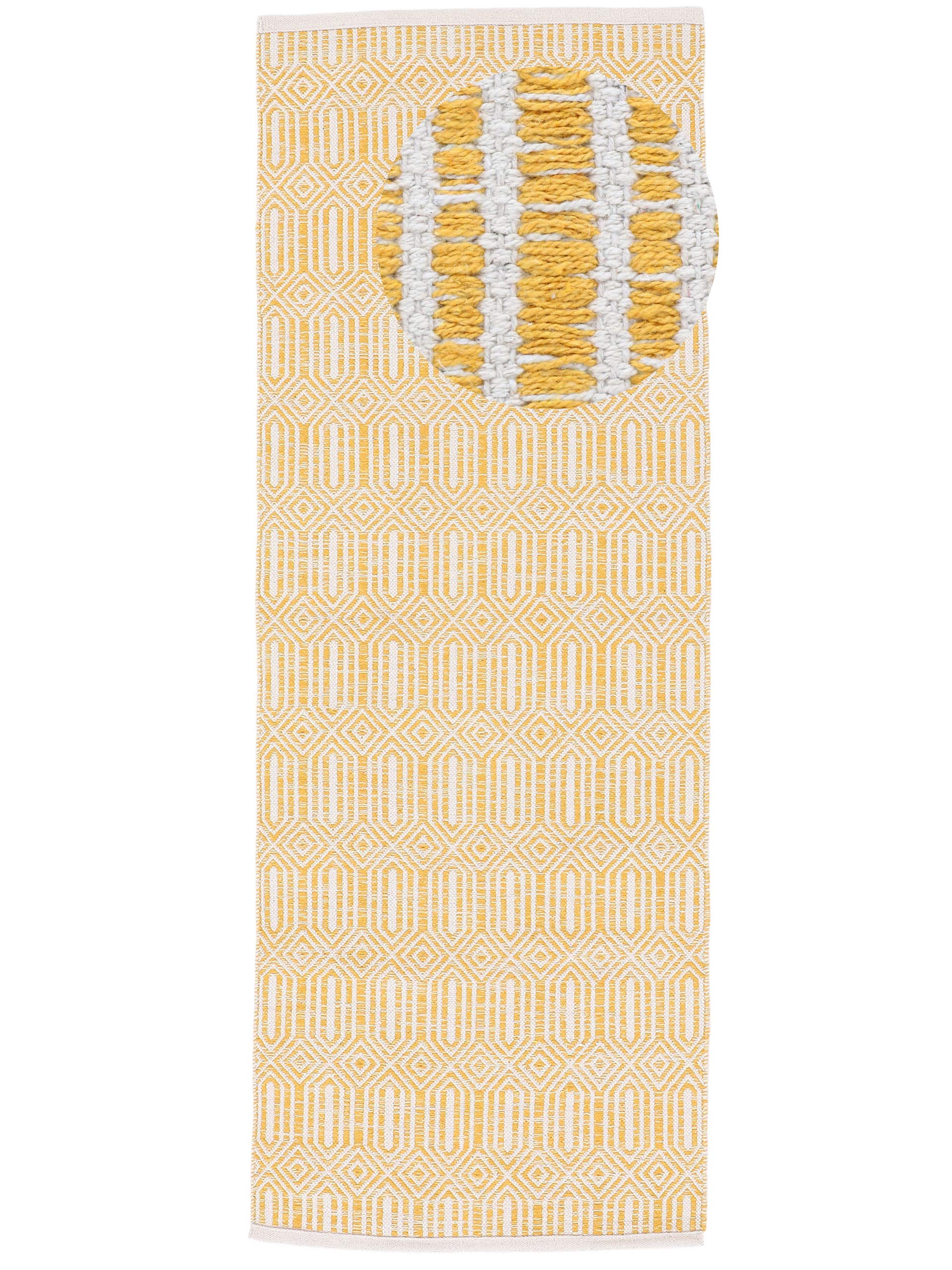 carpetfine-kelim-oregan-l-ufer-gelb-75x300-cm-flachgewebe-baumwolle image 1