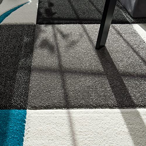 paco-home-designer-teppich-karo-muster-t-rkis-grau-120x170-cm-konturenschnitt-po image 8