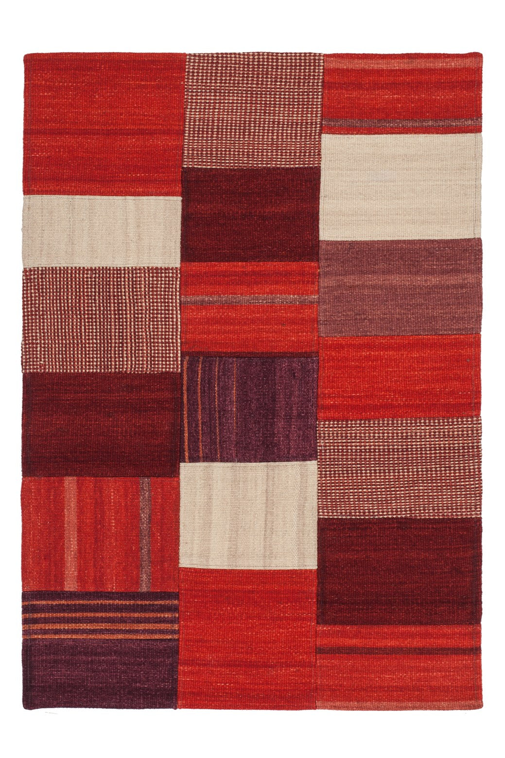 kayoom-radical-230-wollteppich-patchwork-design-jacquard-kilim-einzelst-ck image 1