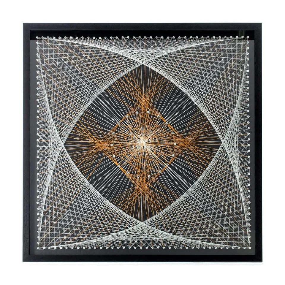 kayoom-kunstwerk-faden-wandbild-netzwerk-90x90-cm-handgefertigtes-kunstwerk-hint image 1