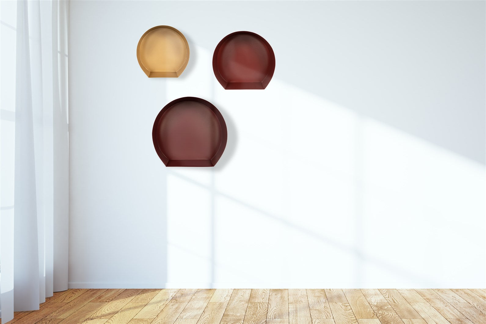 kayoom-wandregal-set-triple-125-3er-set-moderne-farben-rundes-design image 2