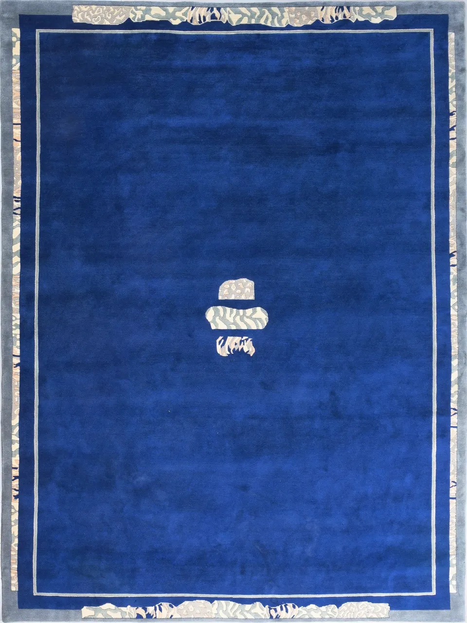 weconhome-handgekn-ptpfer-tibeter-teppich-blau-retro-bord-re image 1