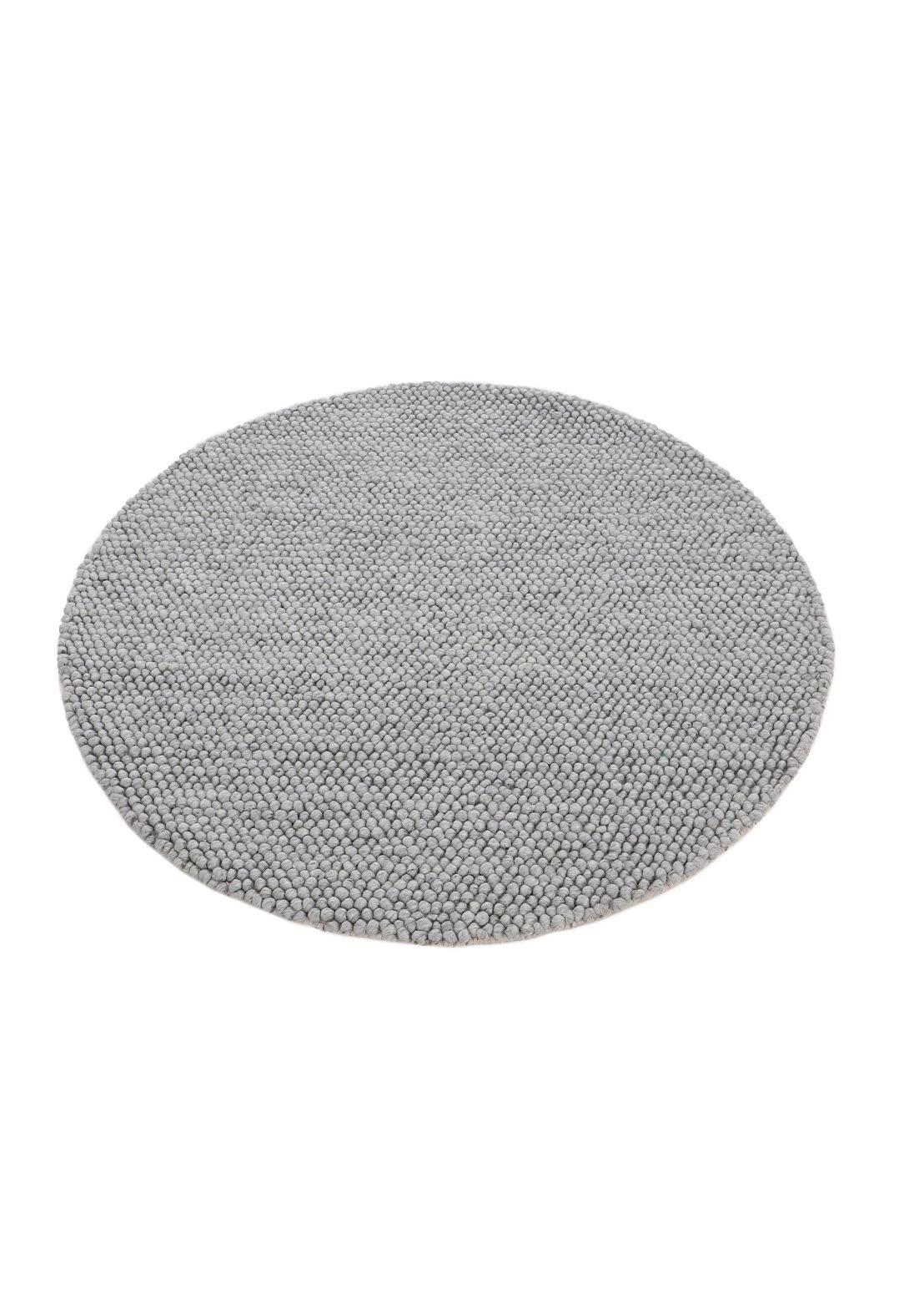 carpetfine-calo-wollteppich-rund-hellgrau-80-cm-filzkugel image 3