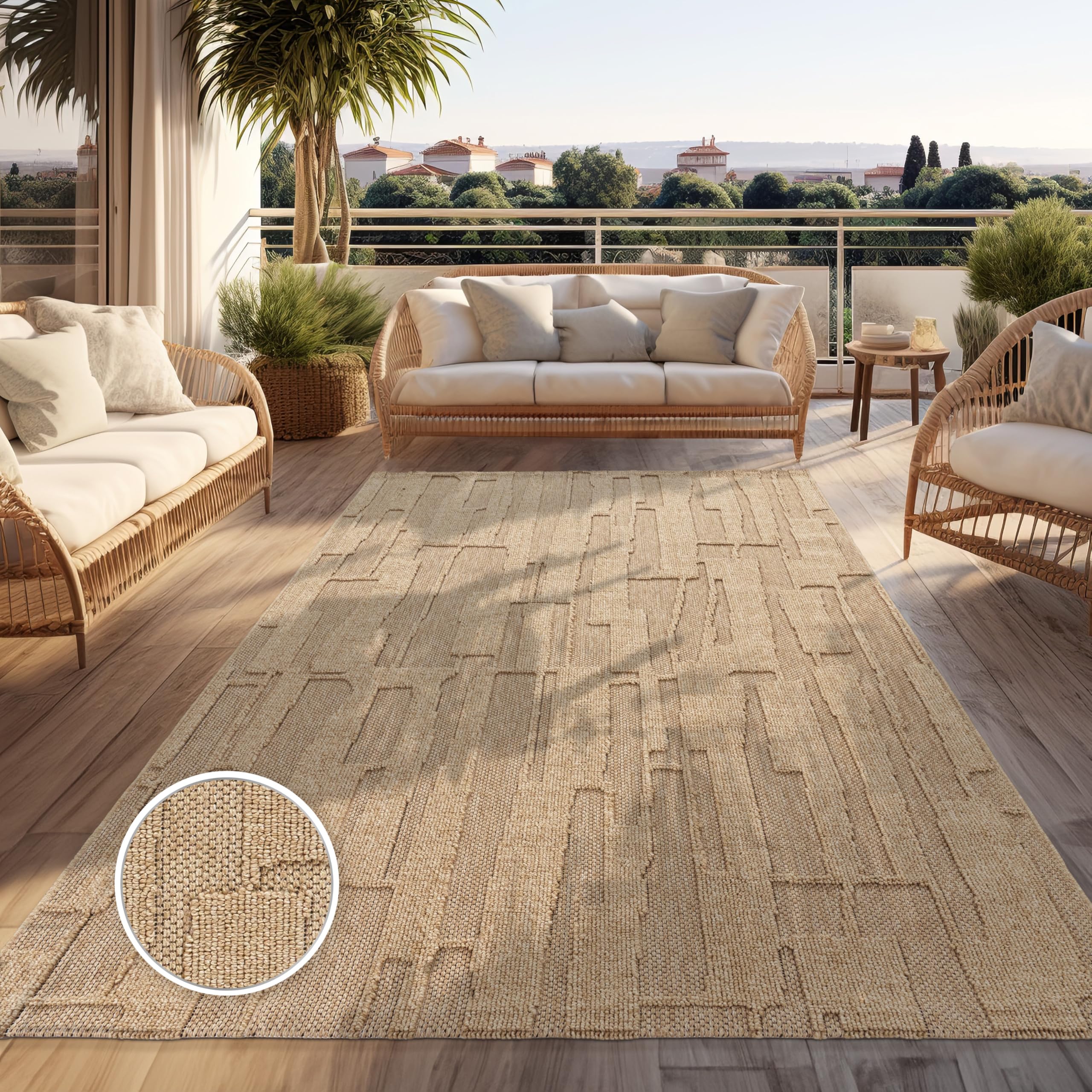 paco-home-aachen-outdoor-teppich-80x150-cm-beige-geometrisch-3d image 2
