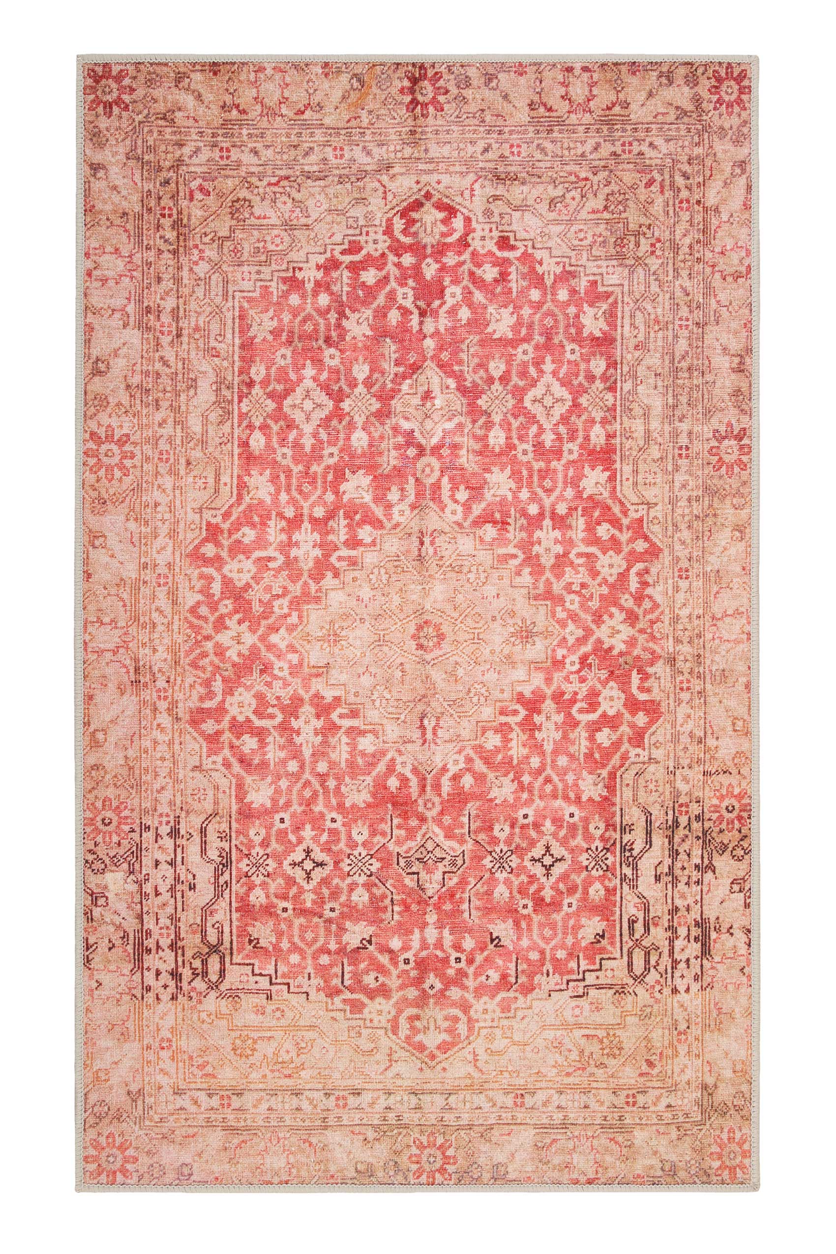 weconhome-polaroid-badteppich-rot-vintage-oriental-gewebt image 1