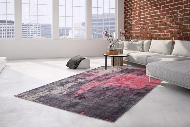 kayoom-ocean-100-handgefertigter-vintage-kurzflorteppich-viskose-modernes-design image 1