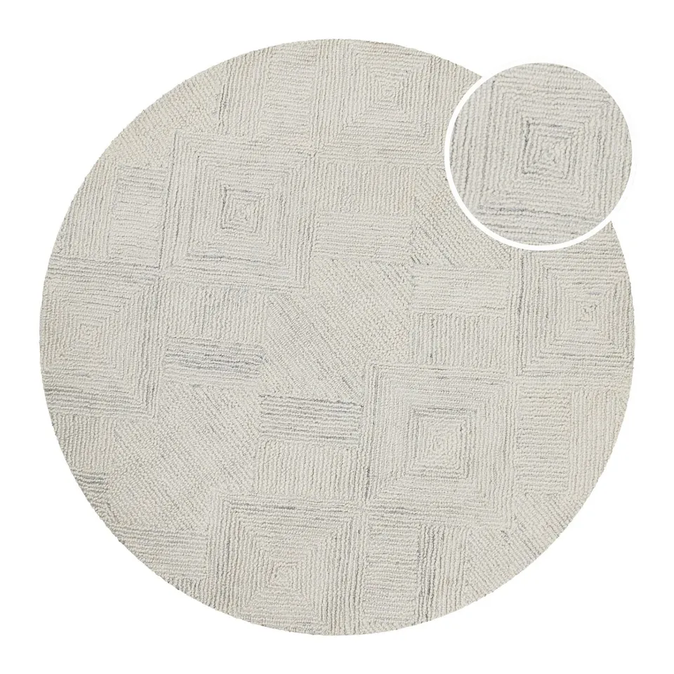 weconhome-hamptons-thirtythree-kurzflor-teppich-rund-elfenbein-handgetuftet-schu image 1