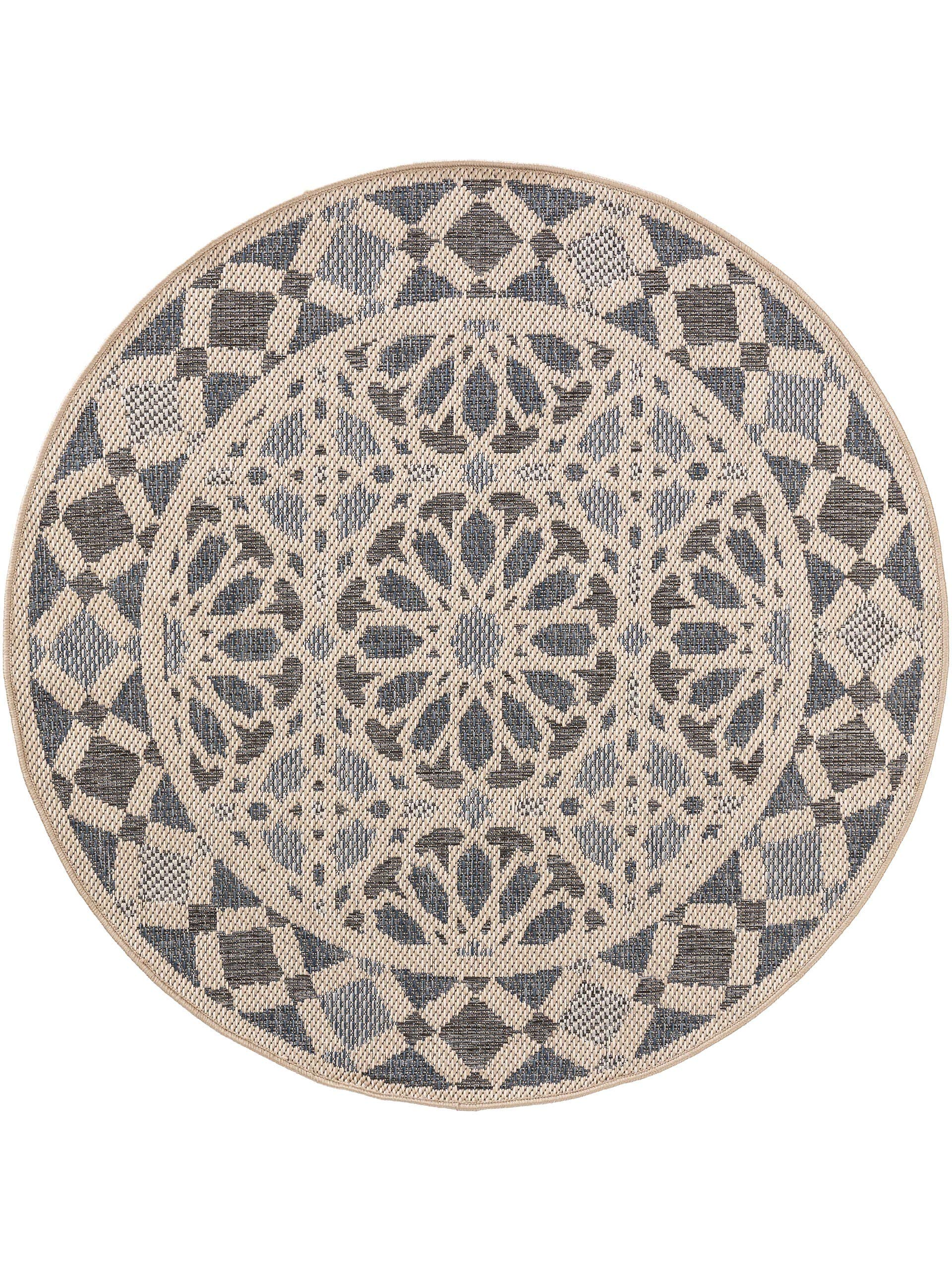 benuta-plus-in-outdoor-teppich-river-beige-blau-rund-130-cm-wetterfester-teppich image 1