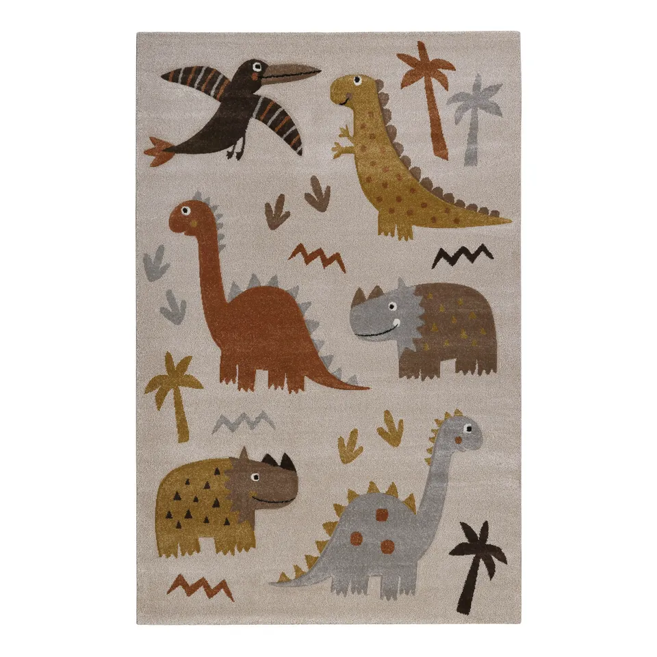 smart-kids-by-weconhome-kinderteppich-t-rex-friends-sand-beige-meliert-gewebt image 1