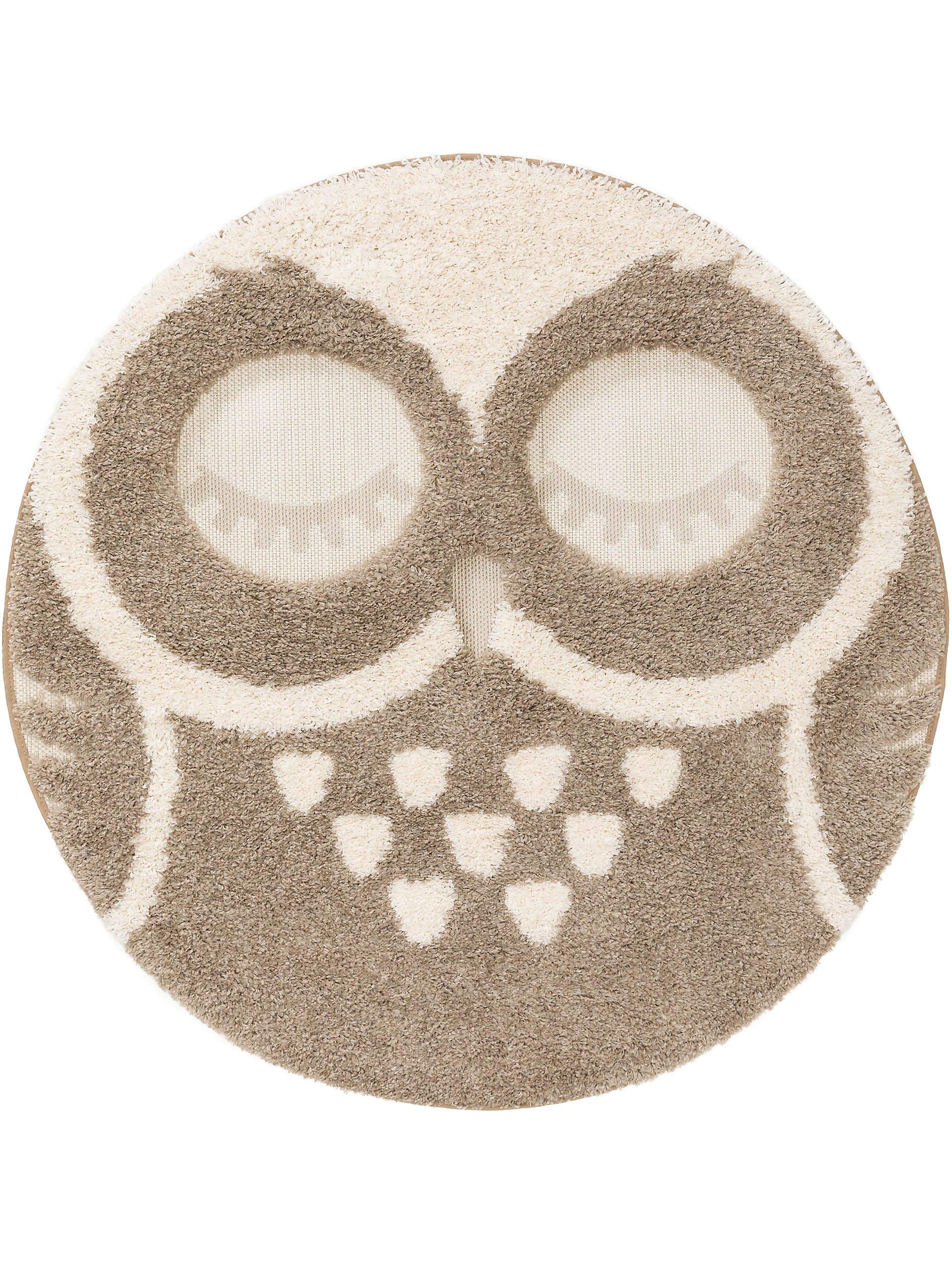 benuta-kids-teppich-carlo-rund-120-cm-cream-taupe-polypropylen-3-d-tiermotiv-f-r image 1