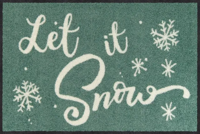 salonloewe-let-it-snow-jade-eingangsmatte-45-x-70-cm-winterliches-design-in-jade image 1