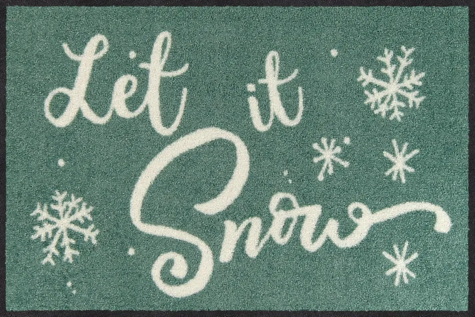 salonloewe-let-it-snow-jade-eingangsmatte-45-x-70-cm-winterliches-design-in-jade image 1