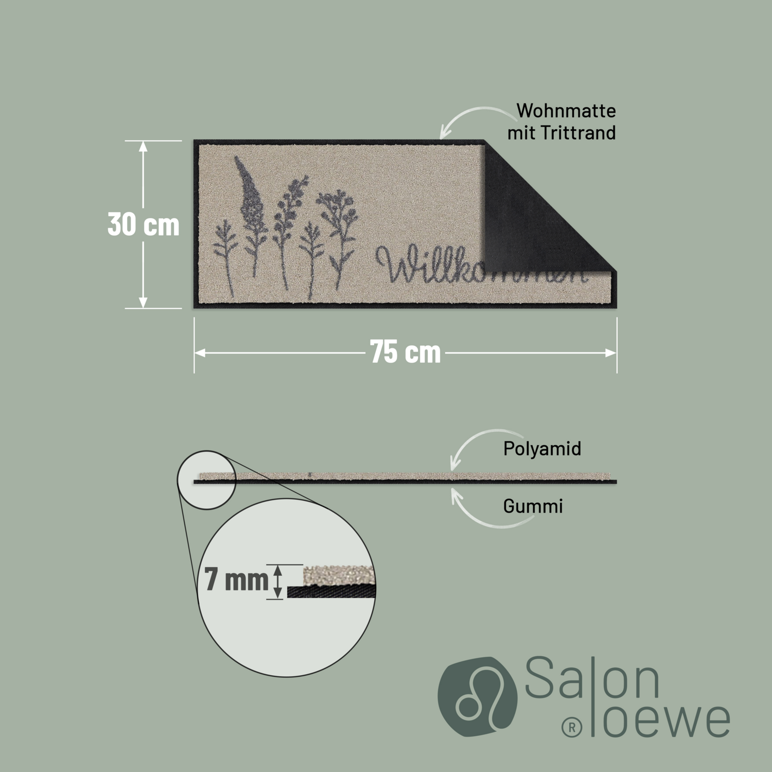 salonloewe-willkommen-wiese-minimatte-30-x-75-cm-beige-grau-polyamid-pflanzenmus image 4