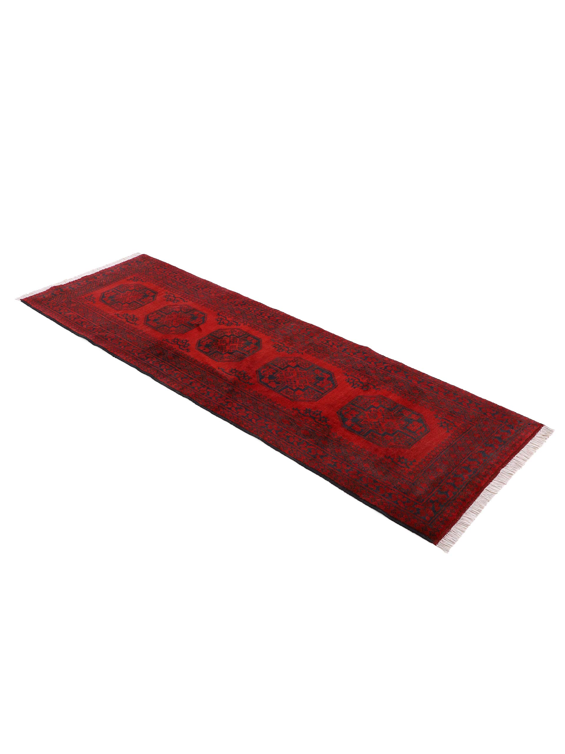 carpetfine-afghan-akhche-l-ufer-rot-80x200-cm-handgekn-pft-wolle image 3
