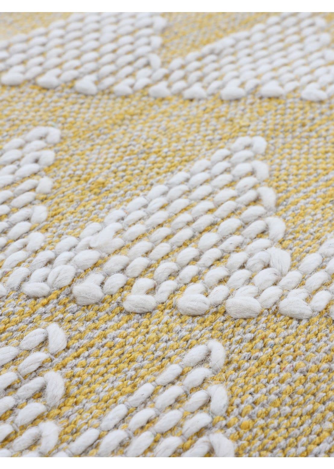 carpetfine-kelim-durry-baumwollteppich-gelb-80x150-cm image 8
