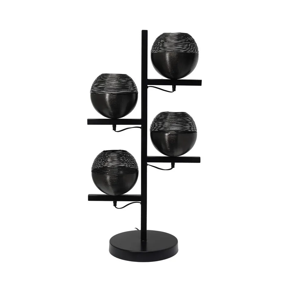 kayoom-stehlampe-eclipse-125-schwarze-design-stehlampe-im-kugel-design-92-cm-hoc image 1