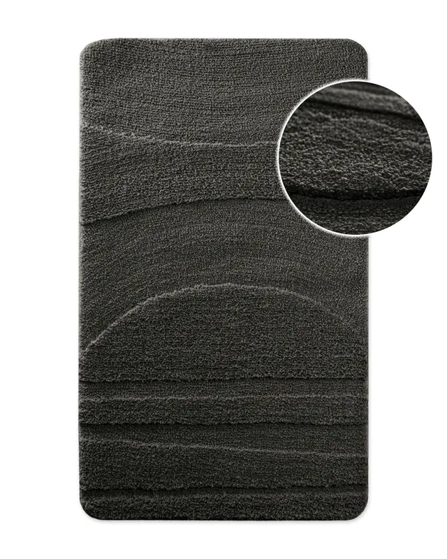 bathking-by-weconhome-badteppich-anthrazit-grau-marc-hoch-tief-eckig-rund image 1