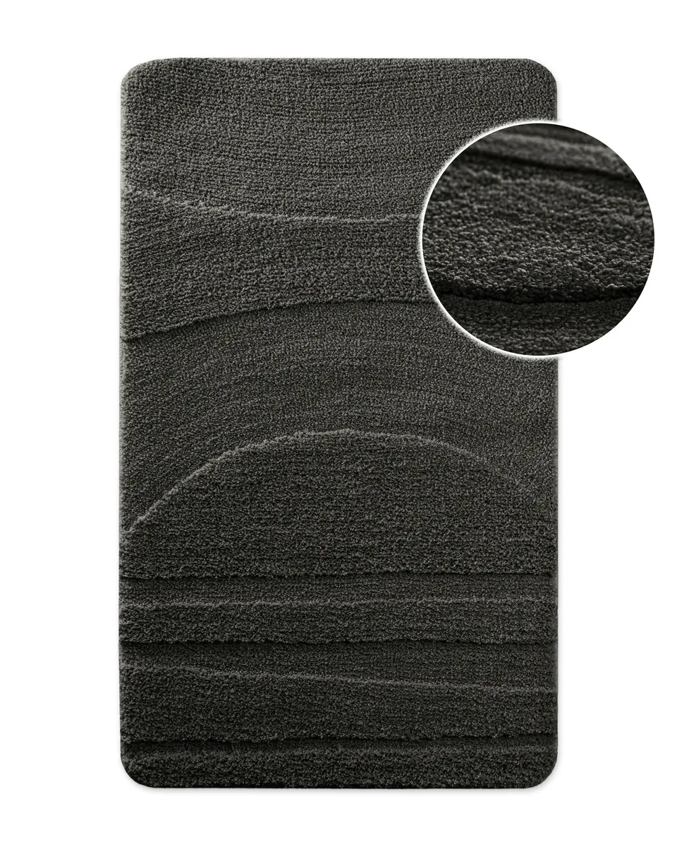 bathking-by-weconhome-badteppich-anthrazit-grau-marc-hoch-tief-eckig-rund image 1