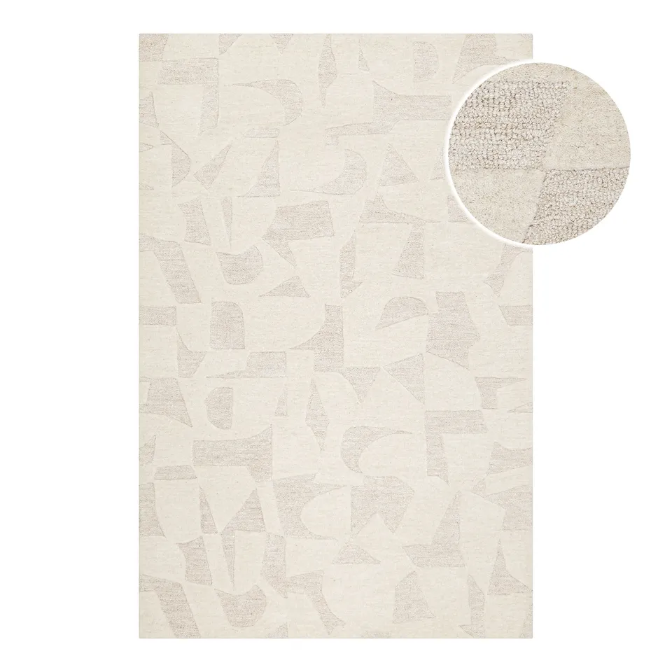 weconhome-ocean-state-kurzflorteppich-creme-wei-schurwolle-10-mm image 1