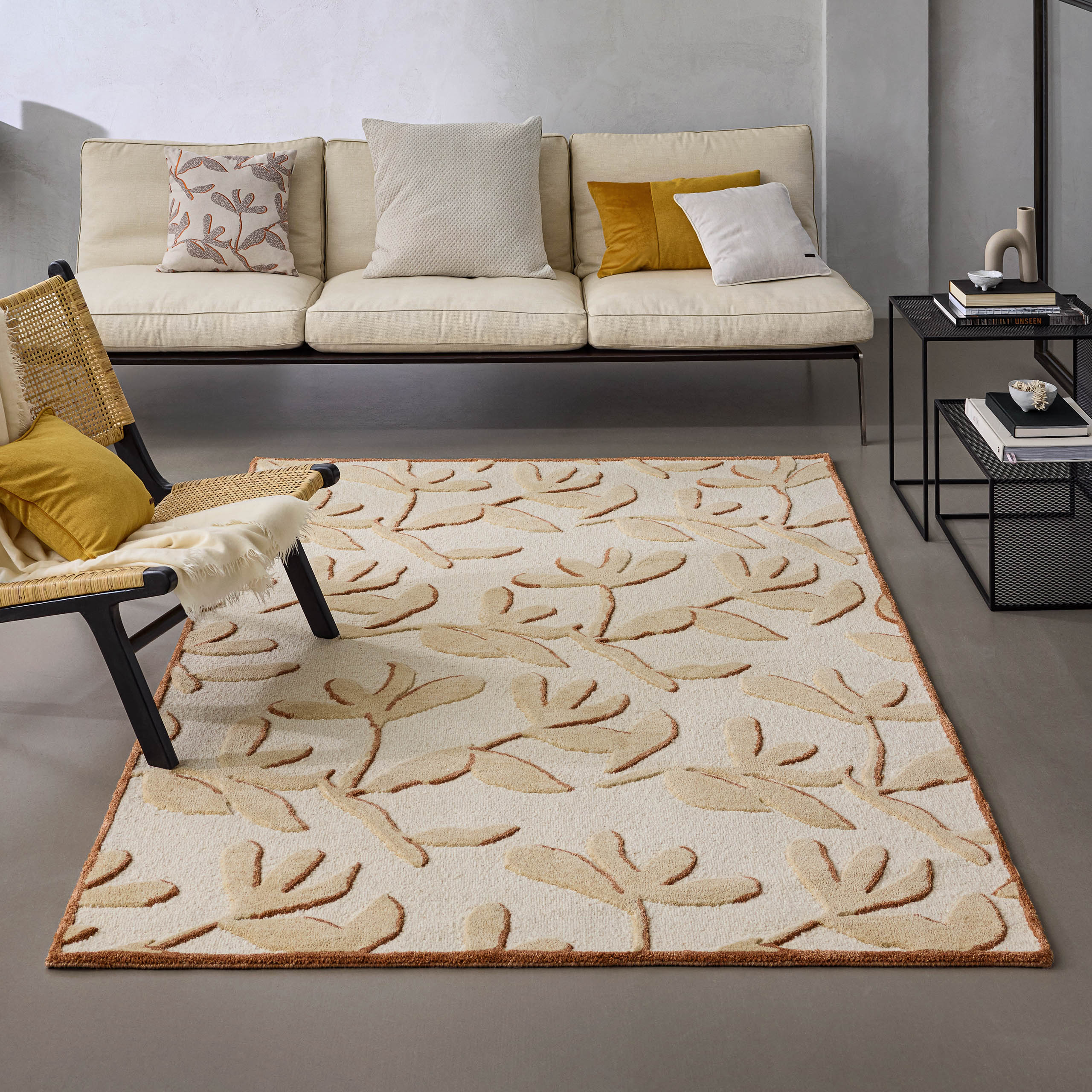 weconhome-kurzflor-teppich-summers-peak-beige-multi-schurwolle image 2