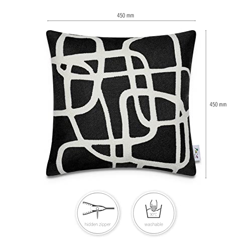 paco-home-kissenbezug-deko-2er-set-bl-tter-skandi-schwarz-1 image 7