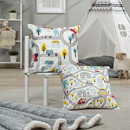 paco-home-2er-set-kissenbez-ge-45x45-cm-stra-e-auto-kinderzimmer-deko image 6