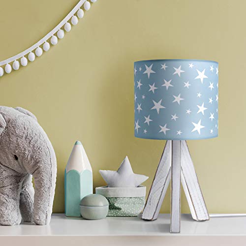 paco-home-led-kinderlampe-tischleuchte-sterne-e14-lampenfu-wei-lampenschirm-t-rk image 7