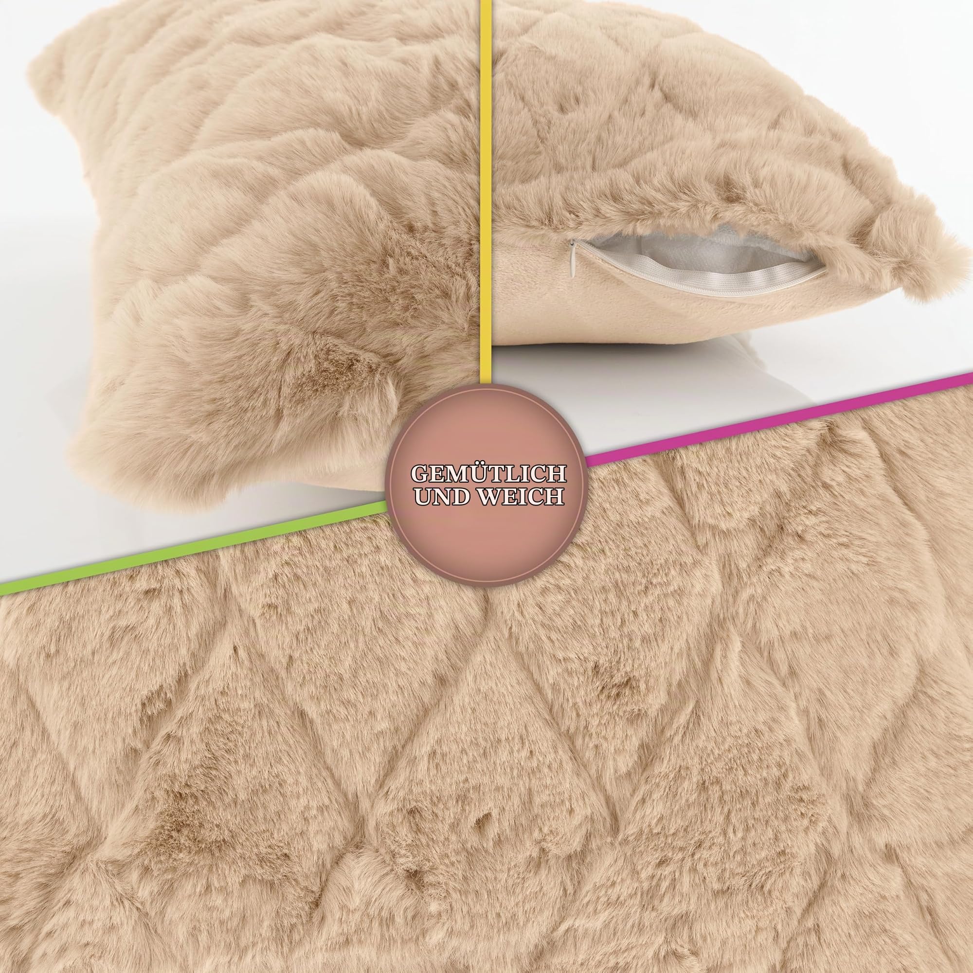 paco-home-boho-uni-kissenbezug-2er-set-beige-3d-raute image 3