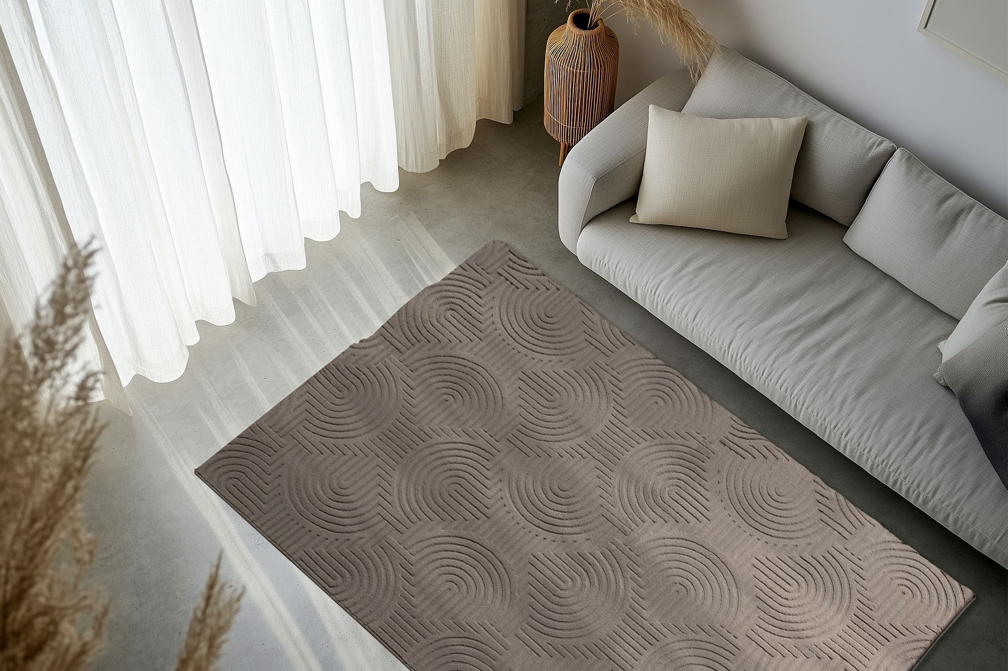 kayoom-balance-flow-225-kurzflorteppich-16-mm-flor-1200-g-m-anthrazit-oder-creme image 5