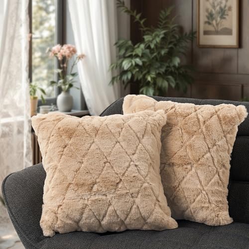 paco-home-boho-uni-kissenbezug-2er-set-beige-3d-raute image 7