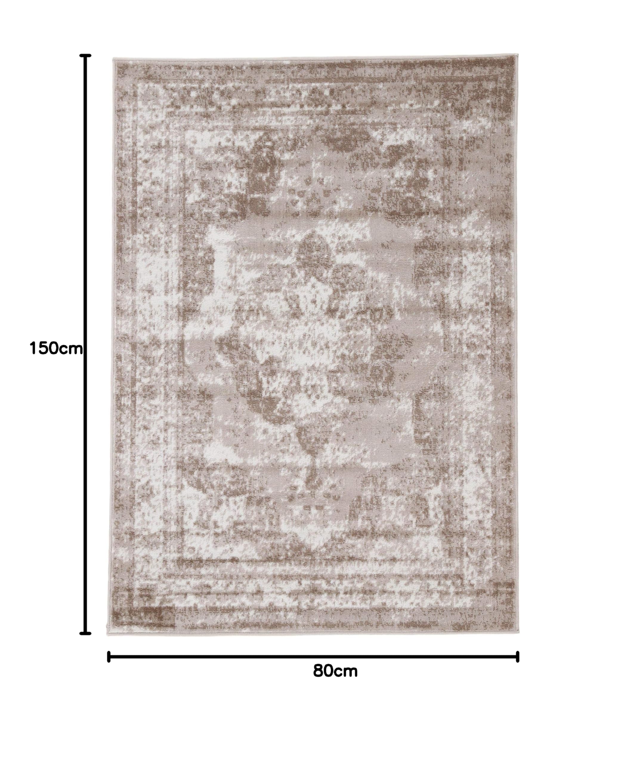 carpetfine-vintage-teppich-sol-hellbraun-80x150-cm-polypropylen image 2