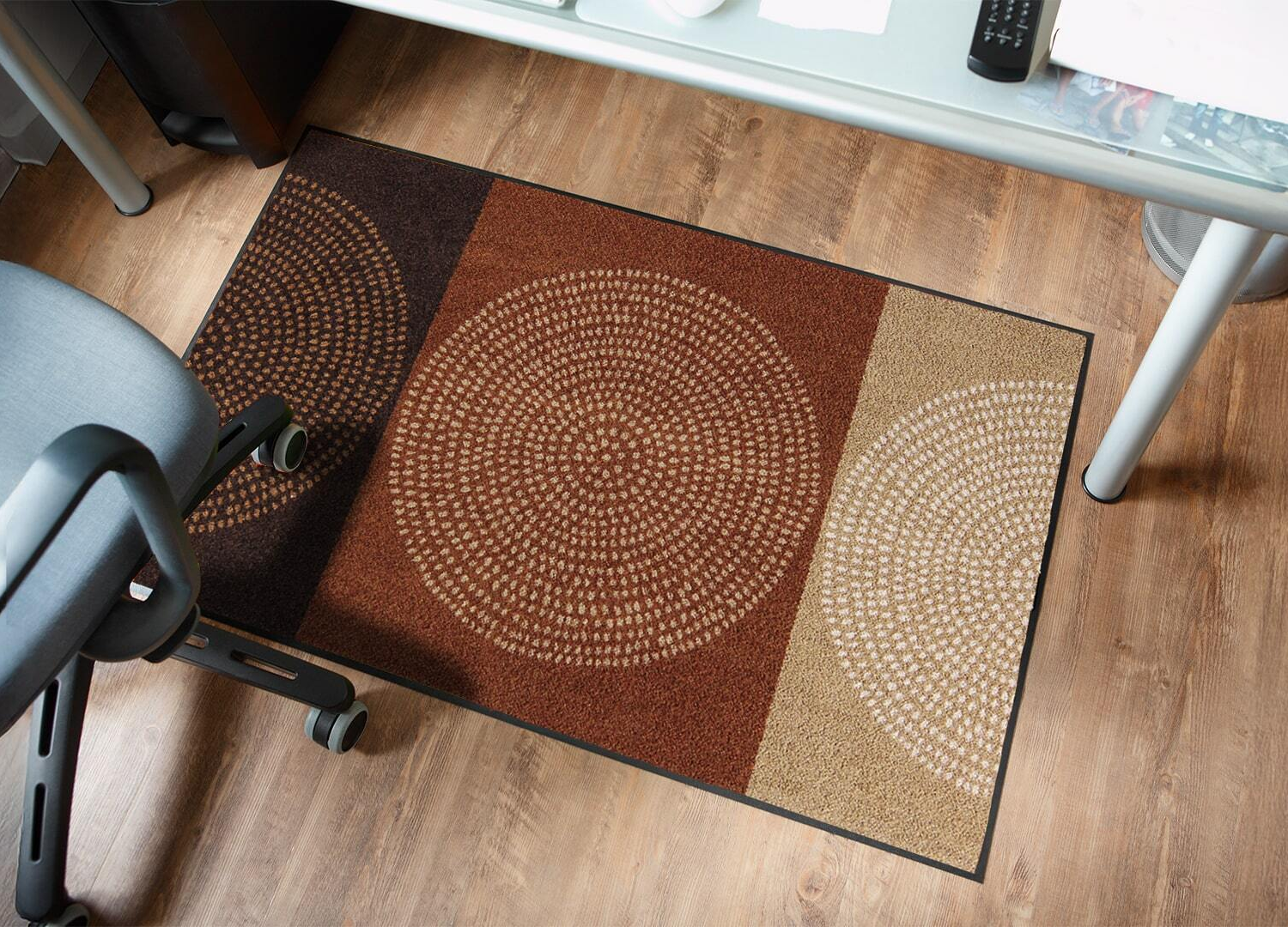 salonloewe-nestor-mocca-teppich-75-x-120-cm-schmutzfangmatte-mit-grafischem-desi image 2