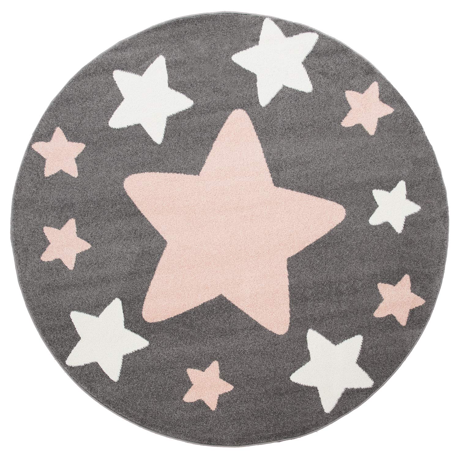 paco-home-kinderteppich-sterne-rund-200-cm-in-grau-rosa image 4