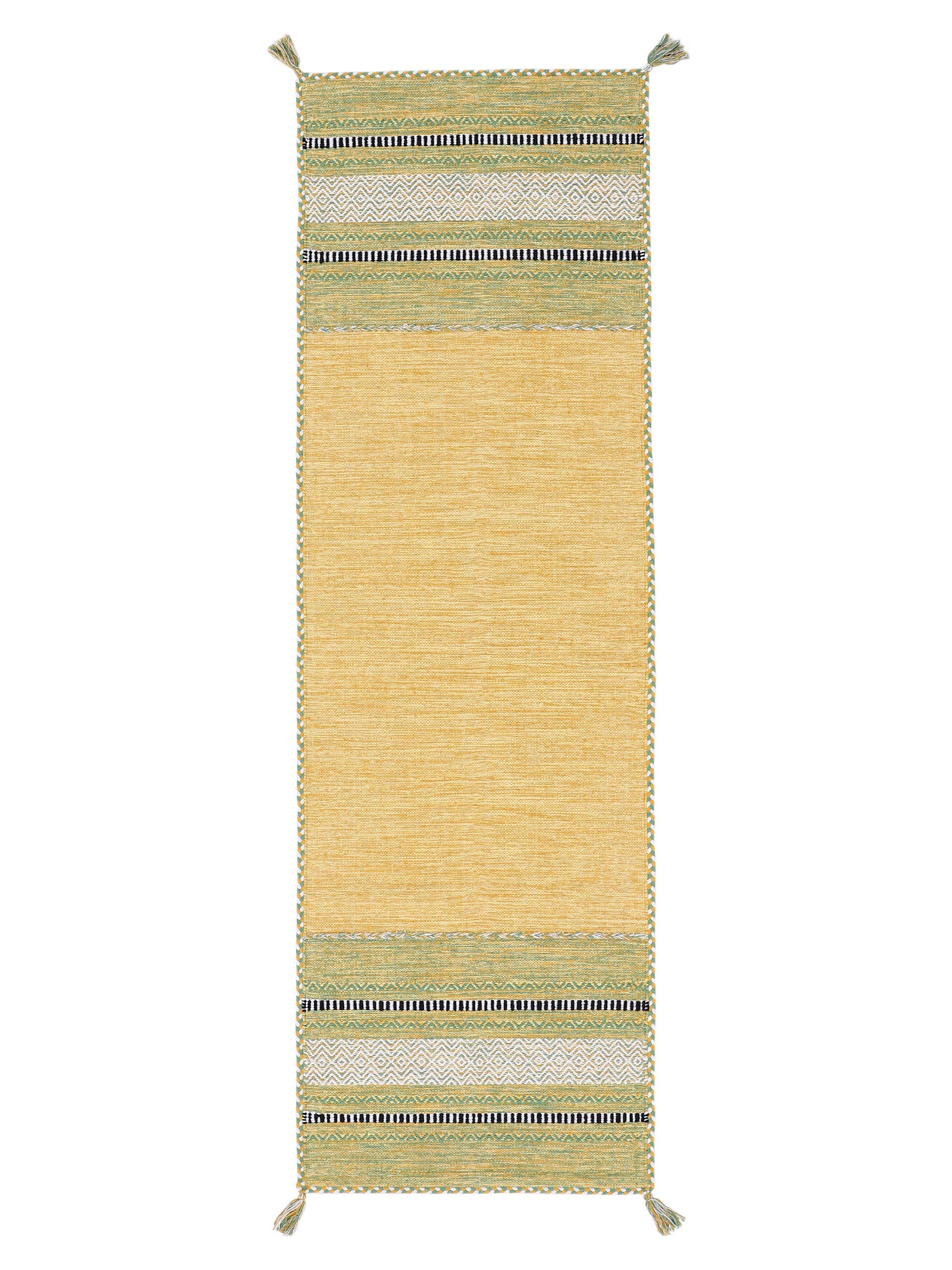 carpetfine-kelim-azizi-l-ufer-baumwolle-gelb-80x300-cm image 1