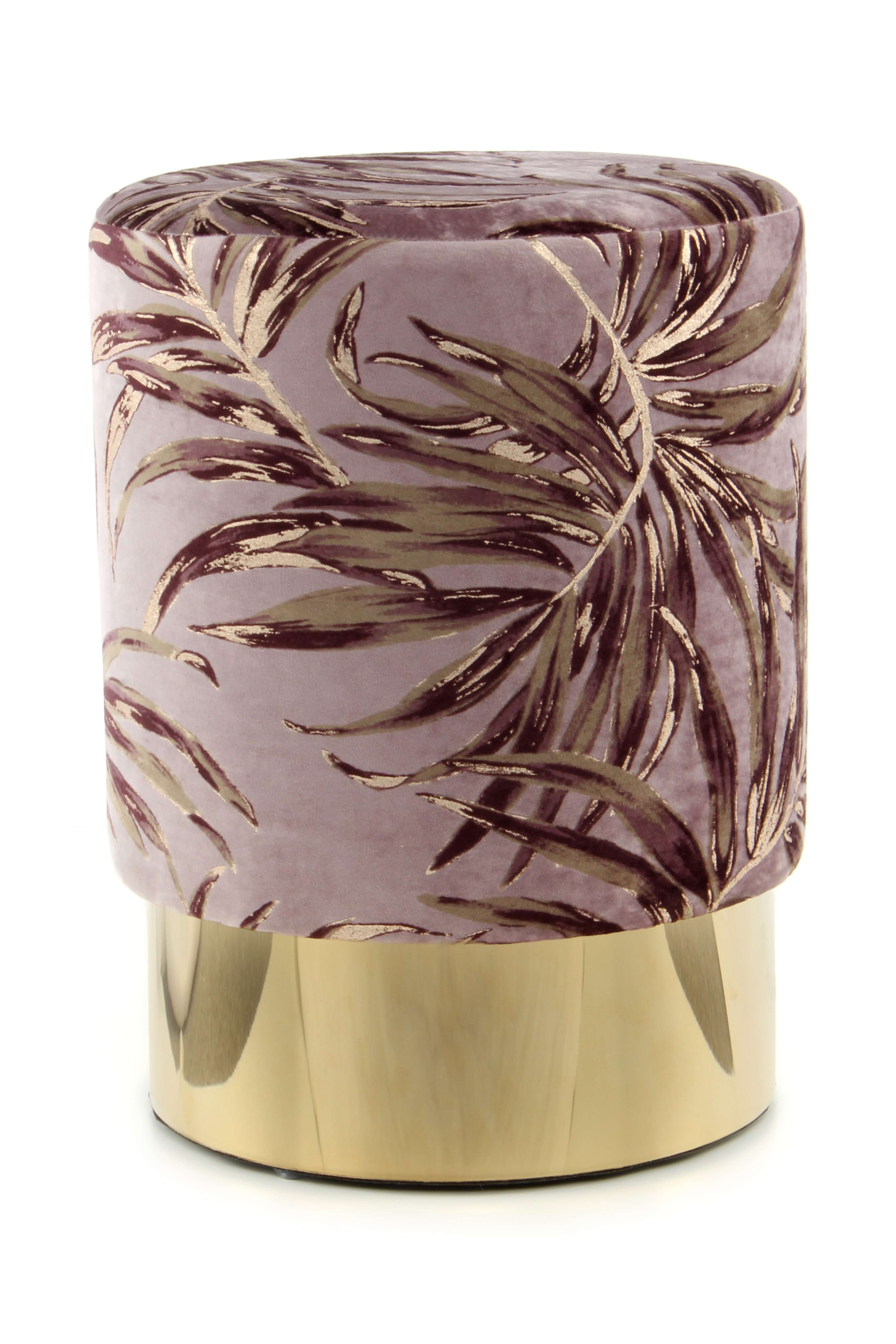 kayoom-hocker-gipsy-225-runder-sitzpouf-mit-metallelement-floraler-samtbezug-ver image 7