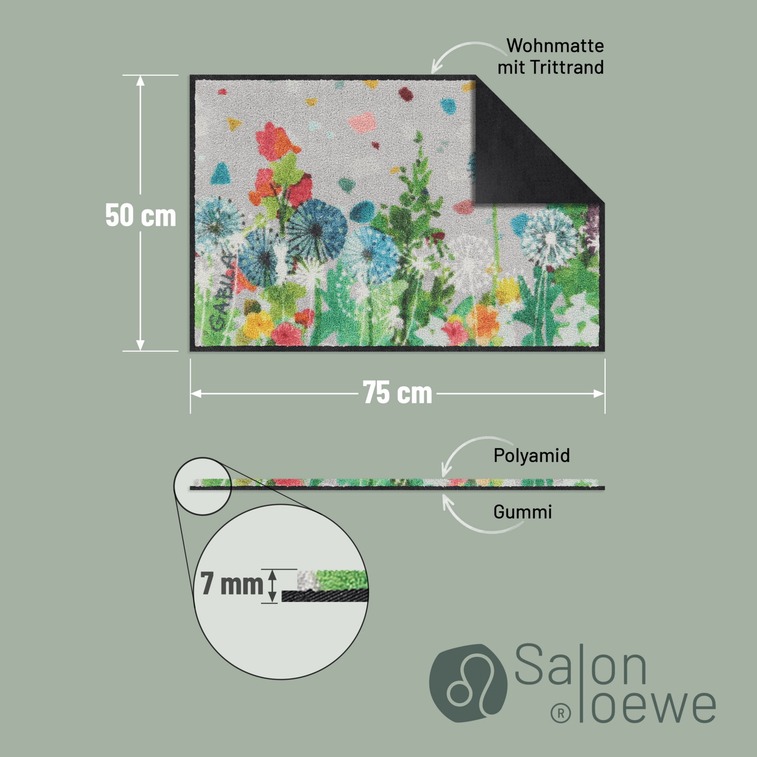 salonloewe-bee-happy-portrait-eingangsmatte-50-x-75-cm-farbenfrohes-blumenmotiv image 4