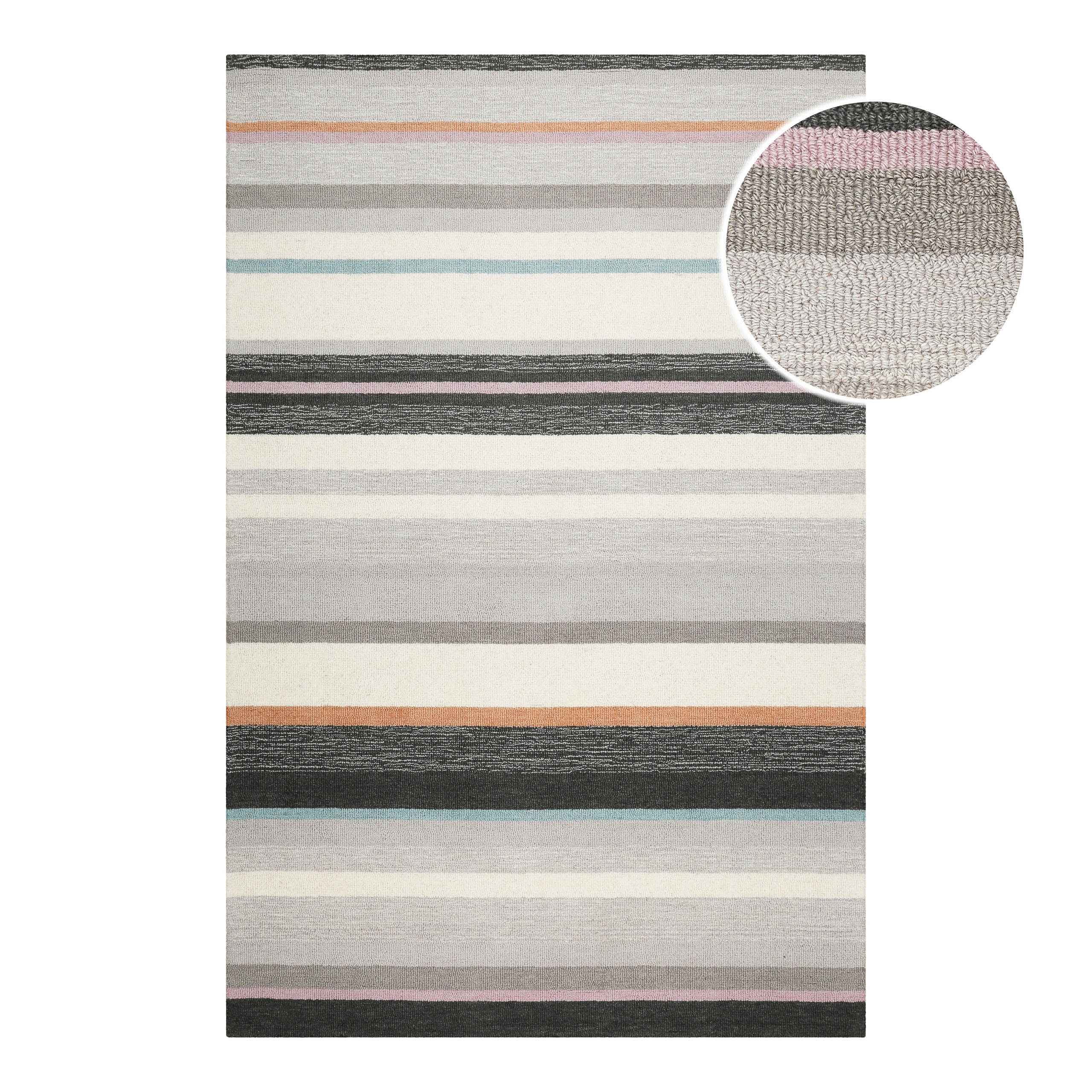 weconhome-kurzflorteppich-sally-grau-multi-schurwolle-120x170-cm image 1