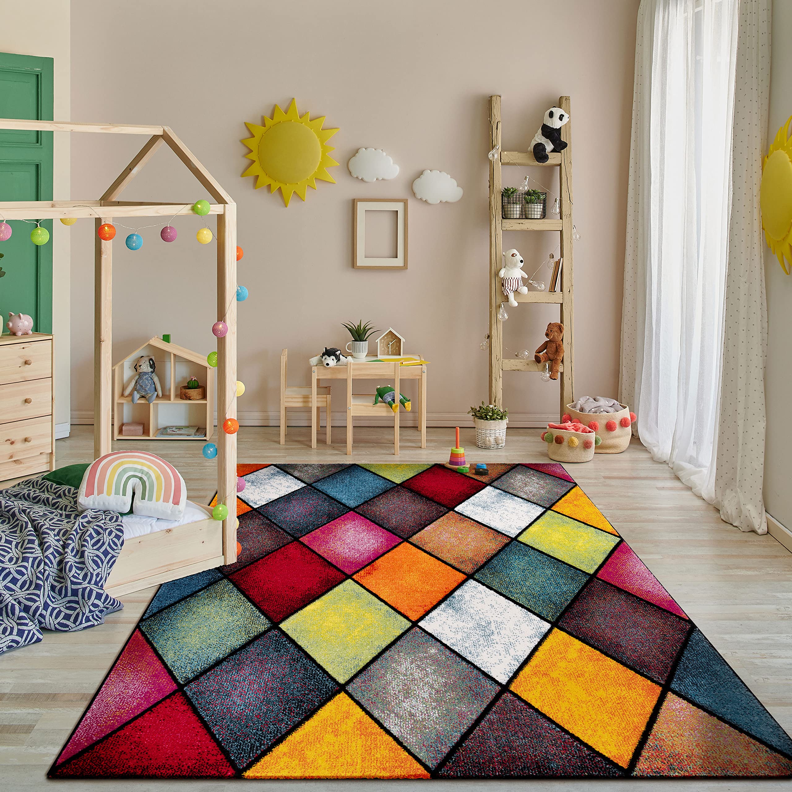 paco-home-kurzflor-teppich-3d-karo-geometrisch-bunt-200x290-cm image 7