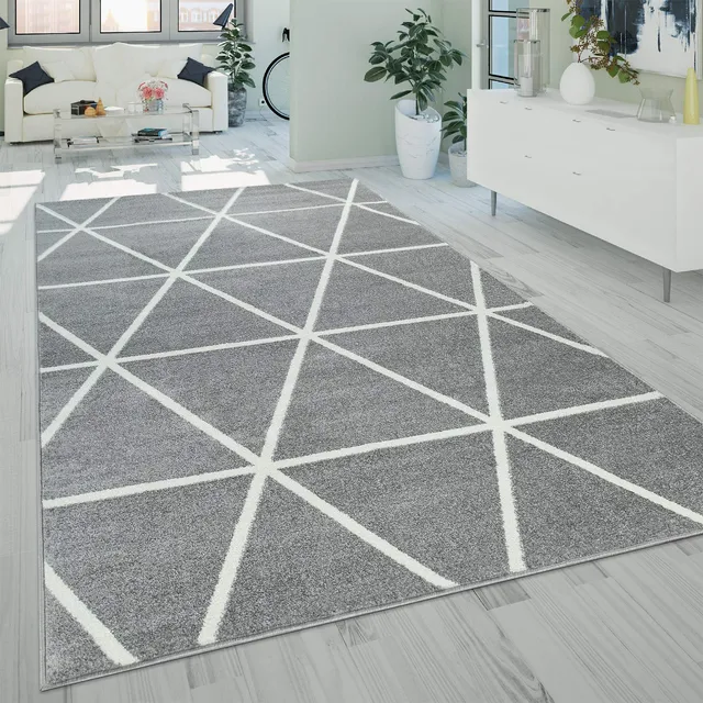 paco-home-teppich-kurzflor-rauten-skandi-grau-wei-120x170-cm image 1