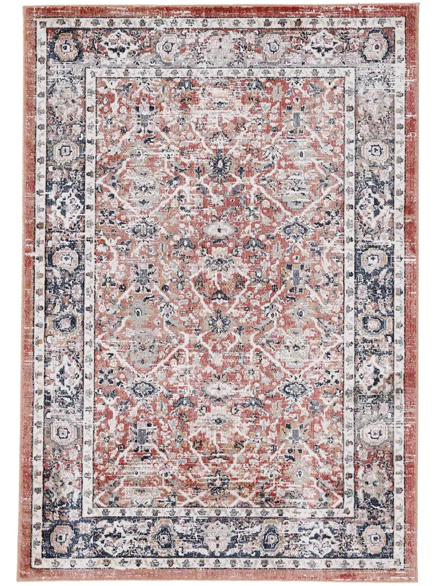 carpetfine-teppich-liana-rot-80x150-cm-moderner-vintage-teppich-f-r-wohn-und-sch image 1