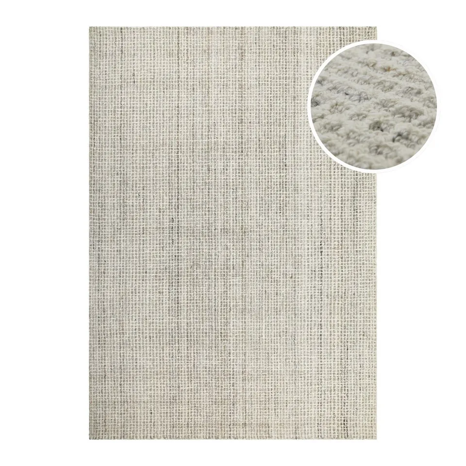 weconhome-hamptons-fourteen-kurzflor-teppich-greige-meliert-karo image 1