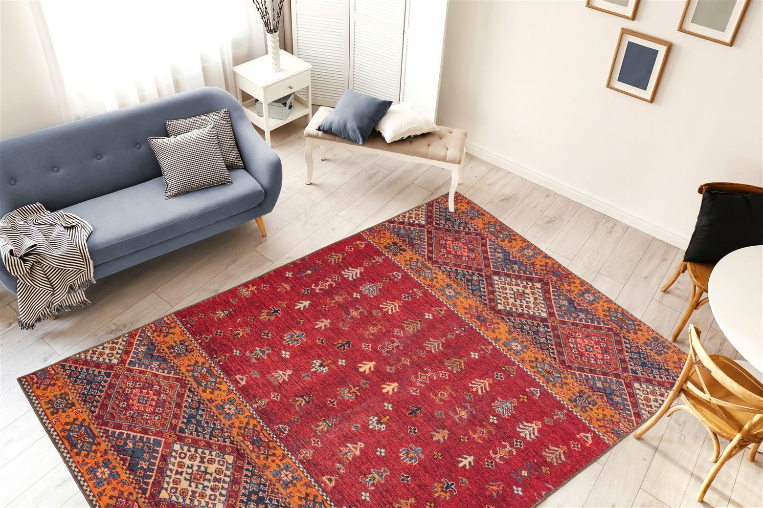 kayoom-faye-225-geprinteter-flachflorteppich-orientalischer-vintage-stil-verwasc image 3