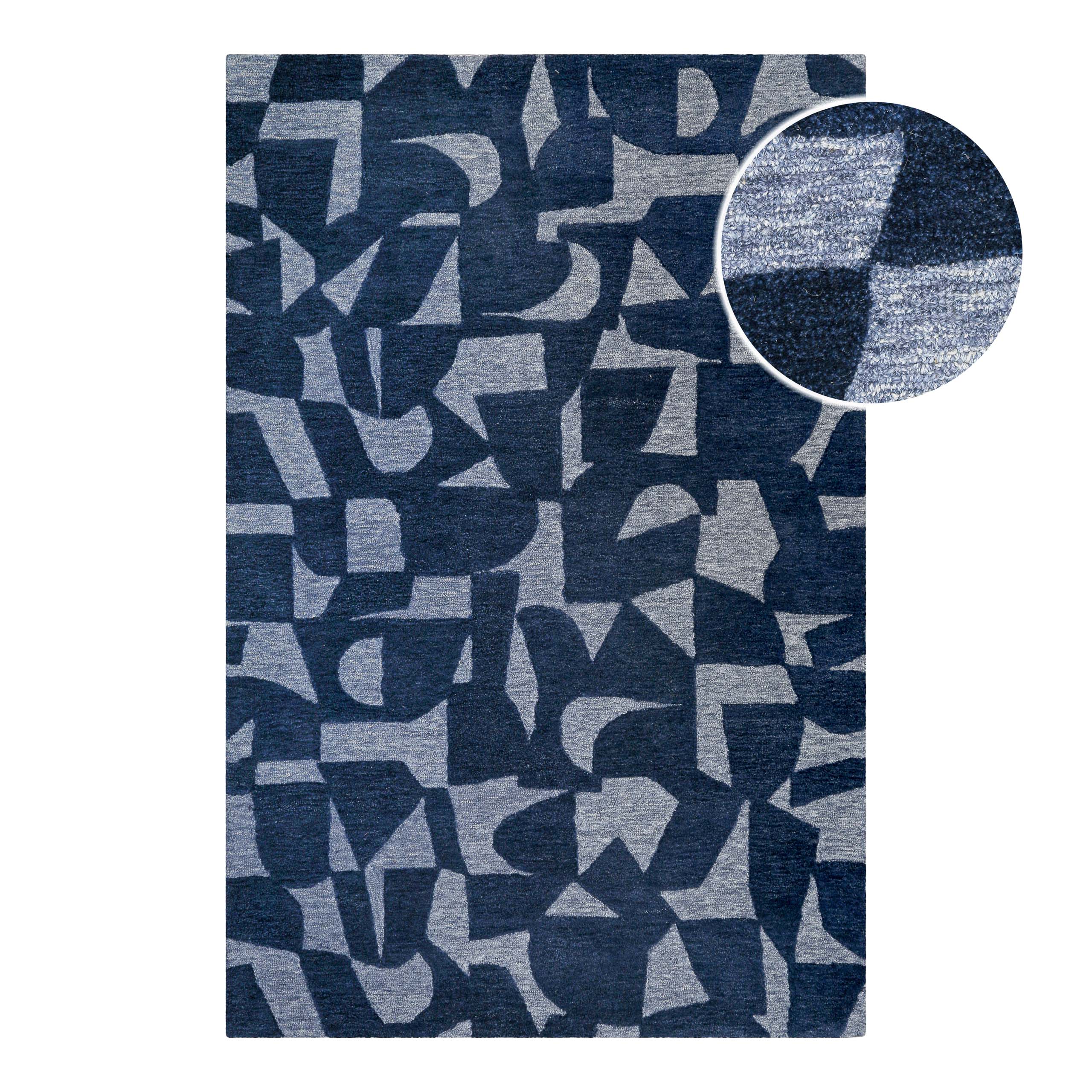 weconhome-ocean-state-kurzflorteppich-blau-meliert-handgetuftet-schurwolle-polye image 1