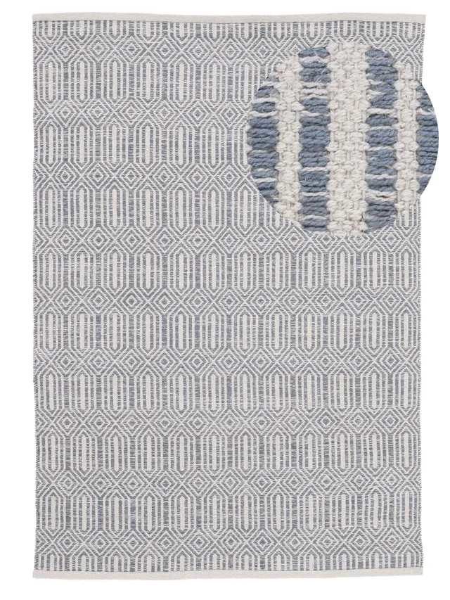 carpetfine-kelim-oregan-teppich-grau-80x150-cm-flachgewebe-baumwolle image 1