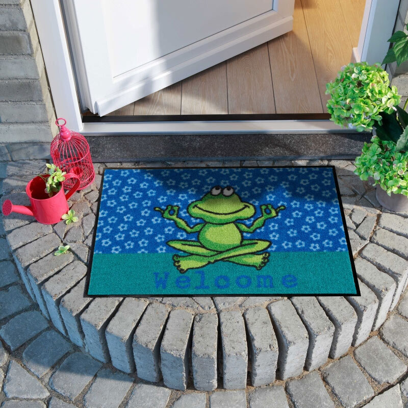 salonloewe-yoga-frosch-eingangsmatte-50-x-75-cm-lustige-fu-matte-mit-frosch-moti image 2