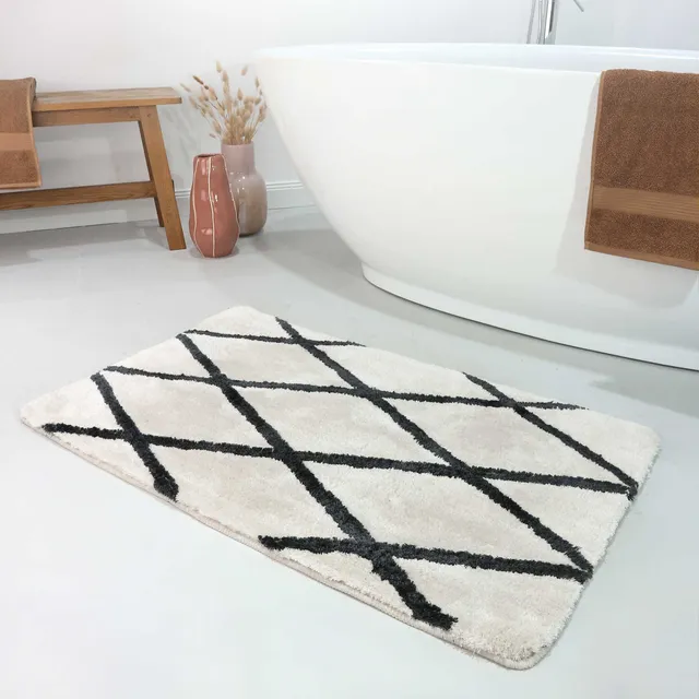 homie-living-badteppich-creme-schwarz-san-bosa-rauten image 1