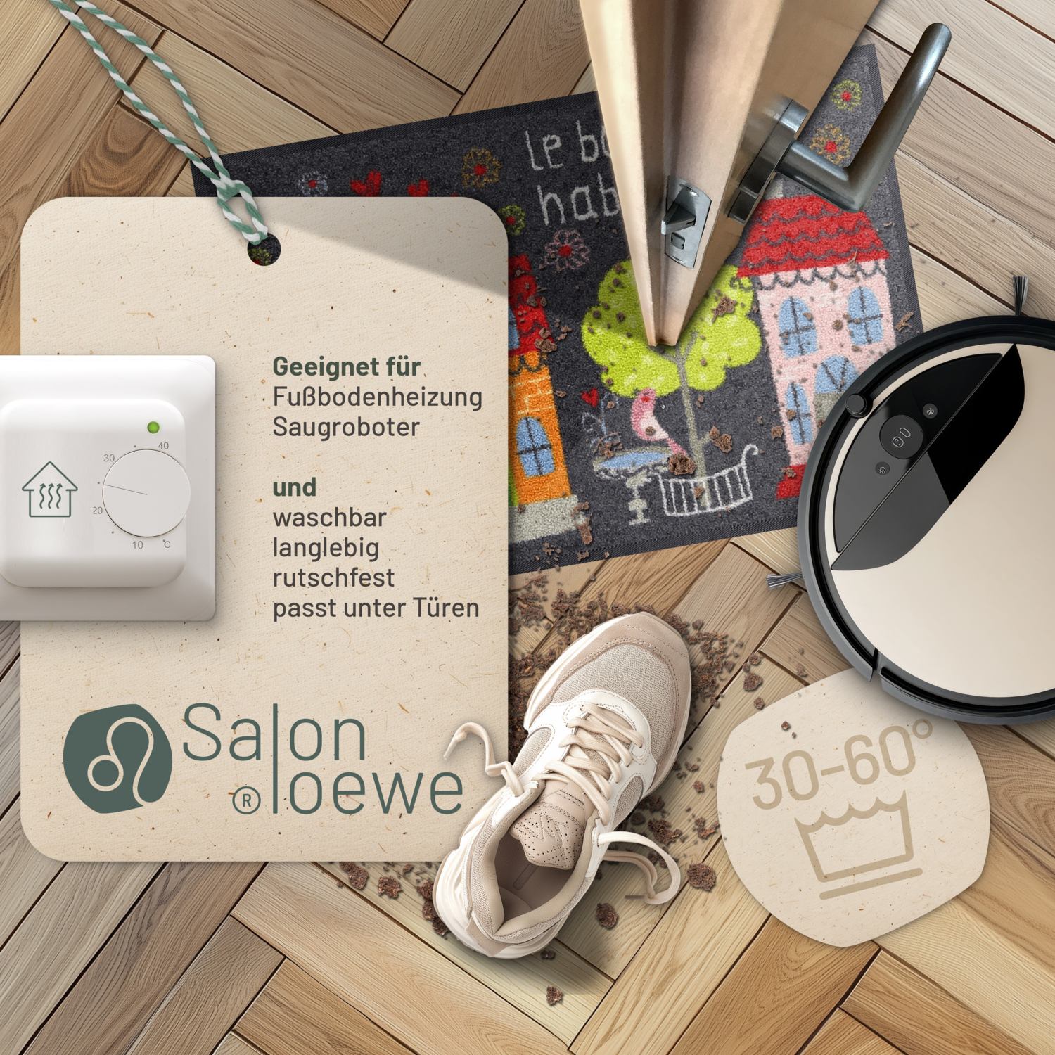 salonloewe-le-bonheur-eingangsmatte-50-x-75-cm-schmutzfangmatte-mit-h-user-und-h image 3