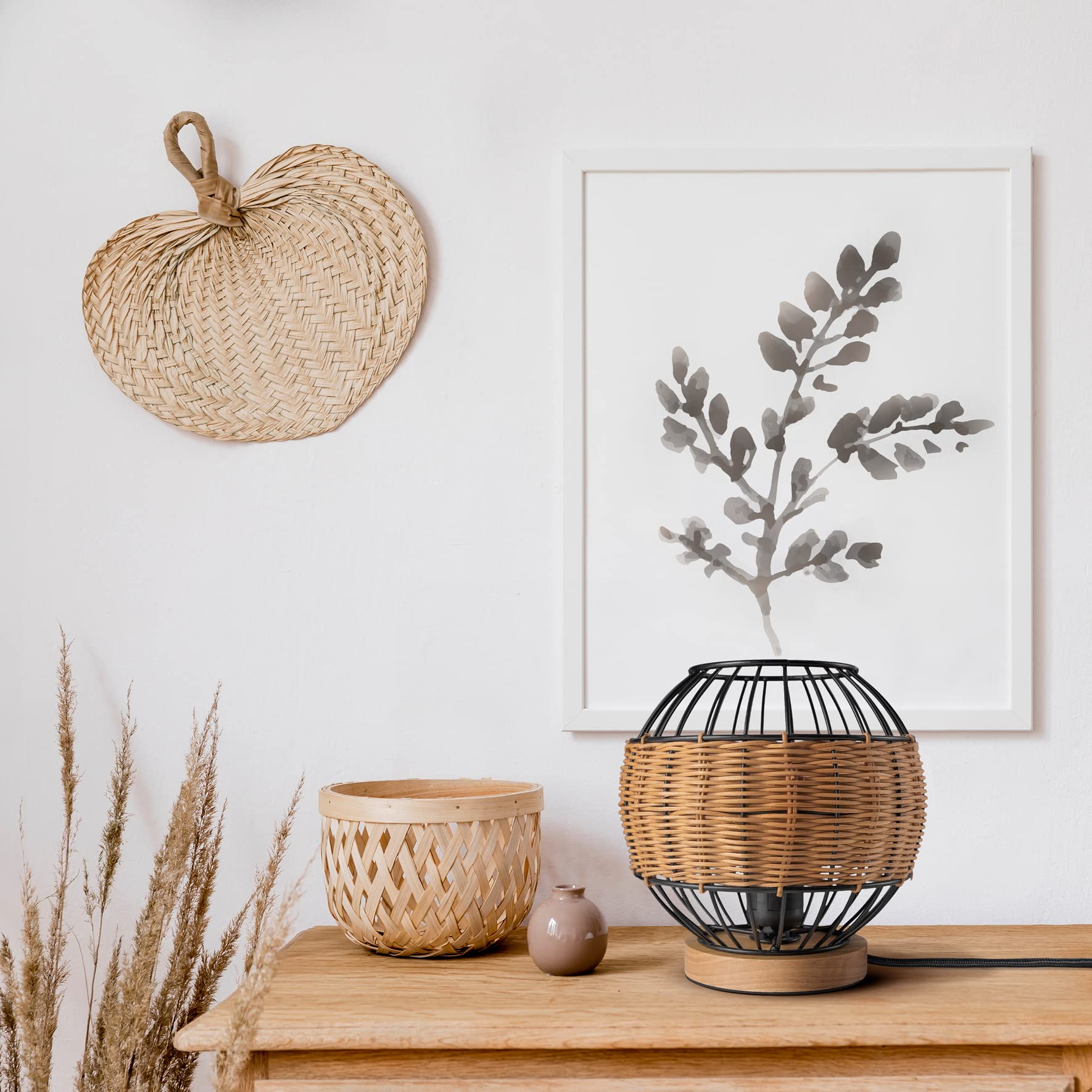 paco-home-rattan-tischleuchte-boho-typ-5-natur-20-cm-e27 image 2